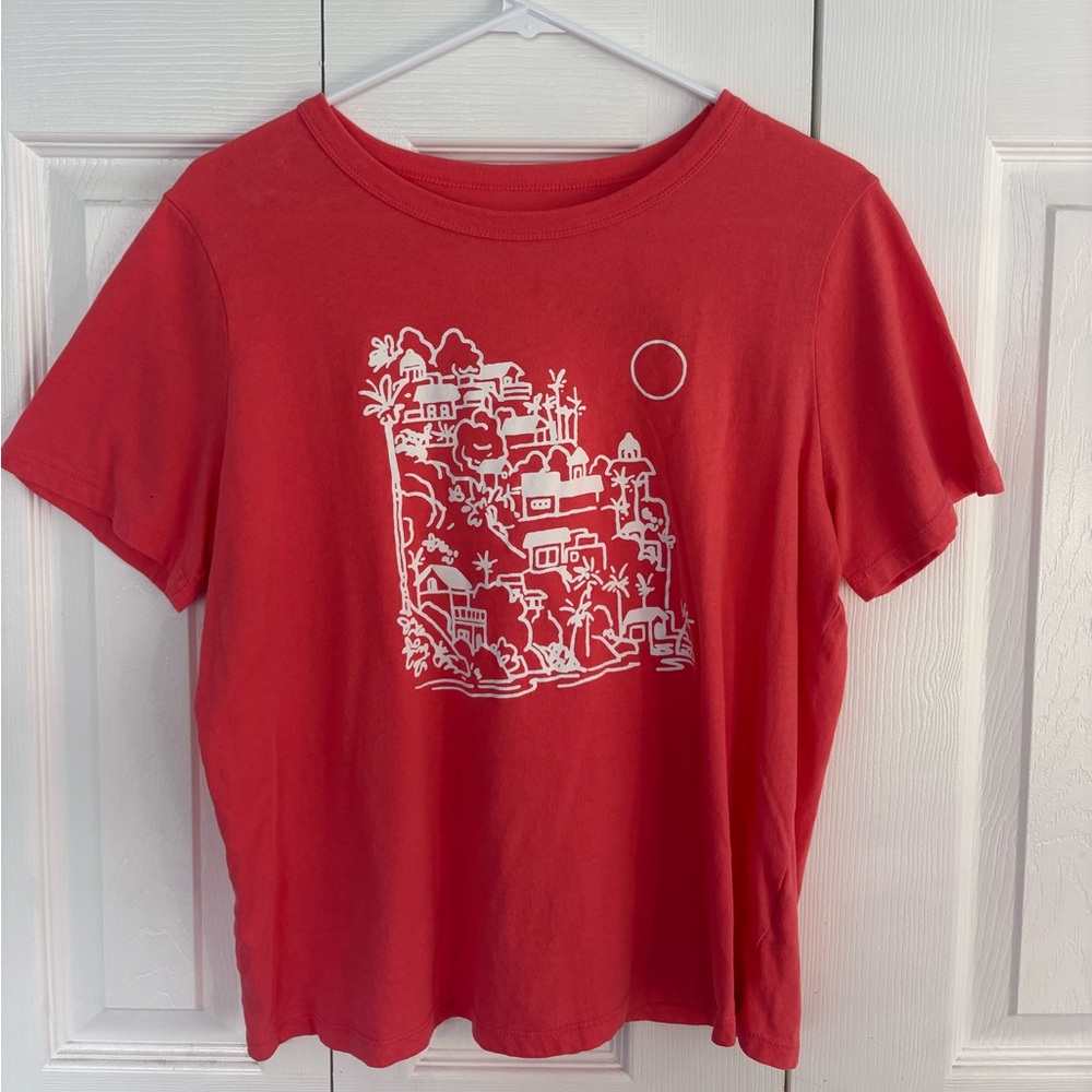 Coral Color Landscape Shirt